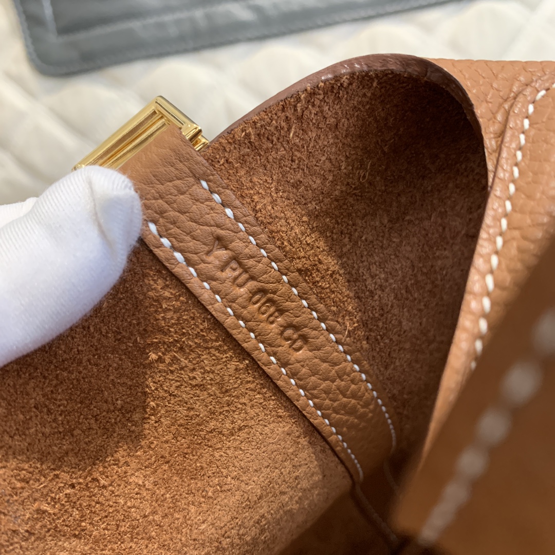 에르메스 피코탄18 골드브라운 금장 끌레망스 가죽